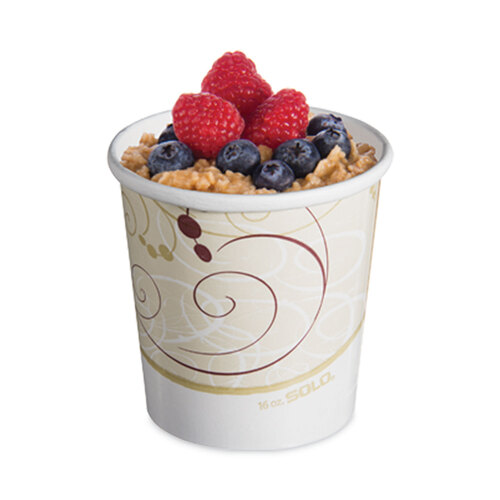 SCCH4165SYM - Solo - Flexstyle Double Poly Paper Containers, 16 oz, Symphony Design, Paper, 25/Pack, 20 Packs/Carton