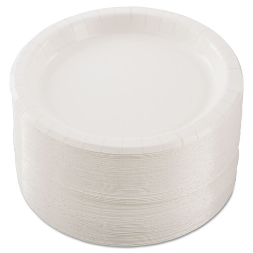 SCCMP9BR2054 - Dart - Bare Eco-Forward Clay-Coated Paper Dinnerware, Plate, 8.5&quot; dia, White, 125/Pack, 4 Packs/Carton