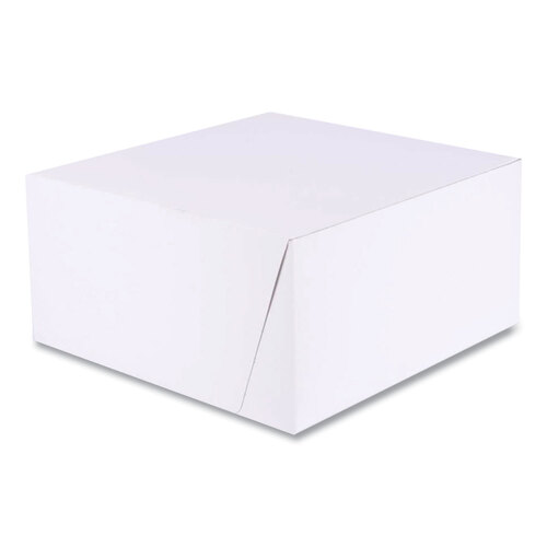 SCH1576 - Southern Champion - White One-Piece Non-Window Bakery Boxes, Standard, 10 x 10 x 5, White/Kraft, Paper, 100/Bundle