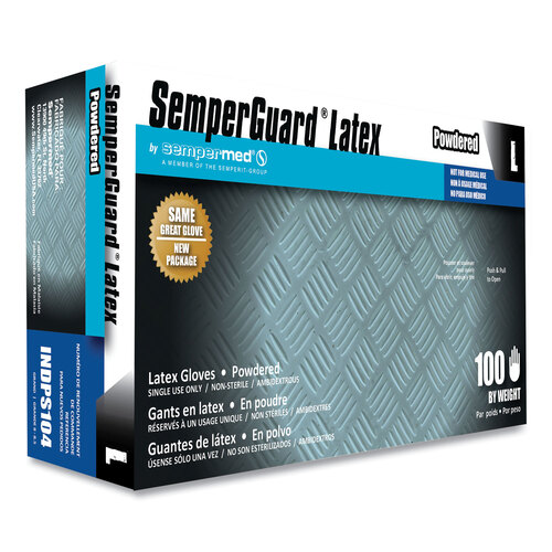SEZINDPS104BX - Sempermed USA - Latex Powdered Gloves, Cream, Large, 100/Box