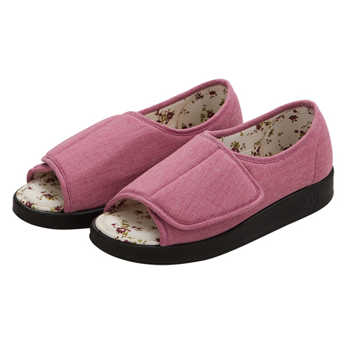 Women's Open Toe Velcro Shoes - Extra Wide Width - Silverts