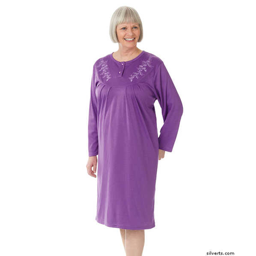 ladies long sleeve cotton nightgowns