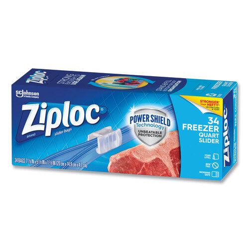 Slider Freezer Bags, 1 qt, 1.75 mil, 5.88