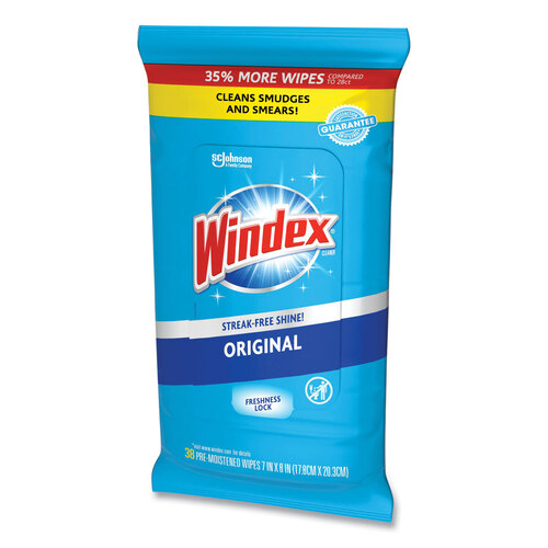 SJN319251EA - SC Johnson Professional - SC Johnson Professional Glass and Surface Wet Wipe, Cloth, 7 x 8, Unscented, 38/Pack