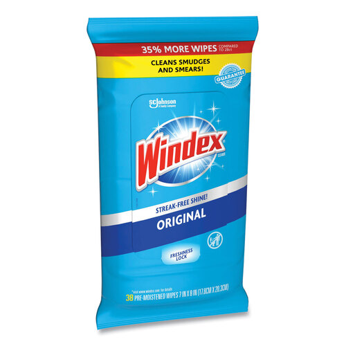 SJN319251EA - SC Johnson Professional - SC Johnson Professional Glass and Surface Wet Wipe, Cloth, 7 x 8, Unscented, 38/Pack