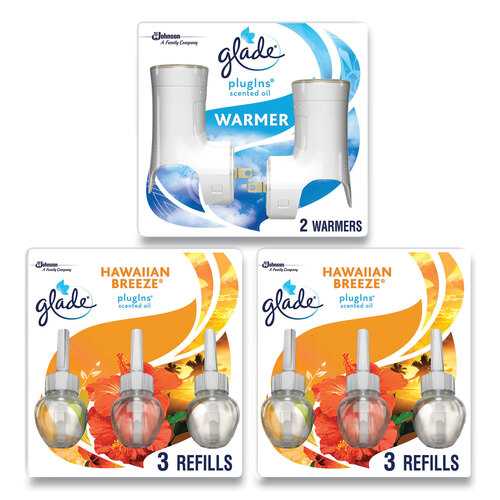 SJN319962 - SC Johnson Professional - Glade&reg; Plugin Scented Oil, Hawaiian Breeze, 0.67 oz, 2 Warmers and 6 Refills/Pack
