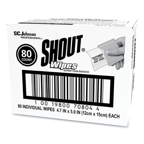 SJN686661 - SC Johnson Professional - Shout&reg; Wipe & Go Instant Stain Remover, 4.7 x 5.9, 80 Packets/Carton