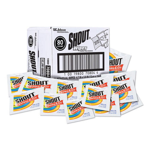 SJN686661 - SC Johnson Professional - Shout&reg; Wipe & Go Instant Stain Remover, 4.7 x 5.9, 80 Packets/Carton