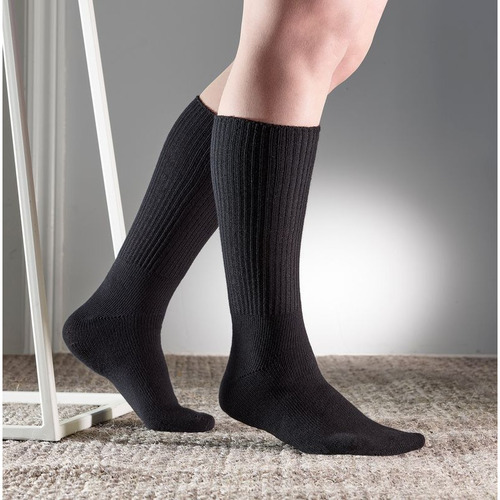SLVSV19400-BLK-M - Silverts - Silverts 2 Pack Diabetic Soft Cotton Sock Black