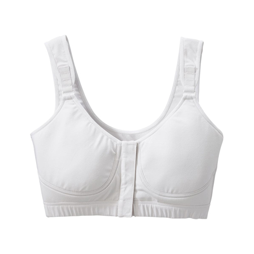 Silverts Women's Front Hook Full Coverage Bra (Adjustable Straps) White
