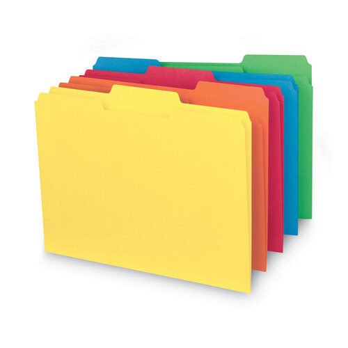 SMD10229 - Smead - Interior File Folders, 1/3-Cut Tabs: Assorted, Letter Size, 0.75&quot; Expansion, Assorted Colors, 100/Box