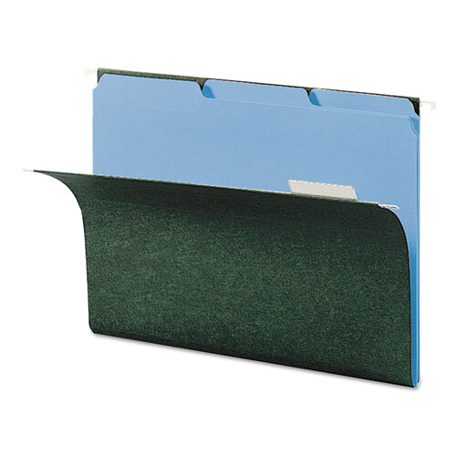 SMD10239 - Smead - Interior File Folders, 1/3-Cut Tabs: Assorted, Letter Size, 0.75&quot; Expansion, Blue, 100/Box