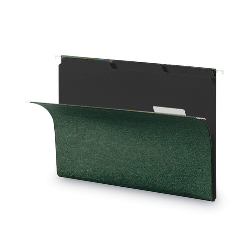 SMD10243 - Smead - Interior File Folders, 1/3-Cut Tabs: Assorted, Letter Size, 0.75&quot; Expansion, Black/Gray, 100/Box