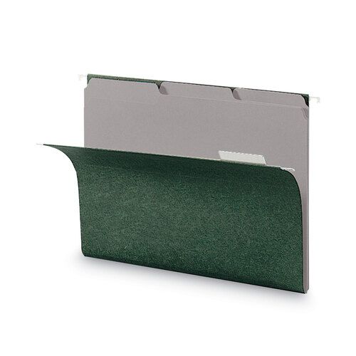 SMD10251 - Smead - Interior File Folders, 1/3-Cut Tabs: Assorted, Letter Size, 0.75&quot; Expansion, Gray, 100/Box