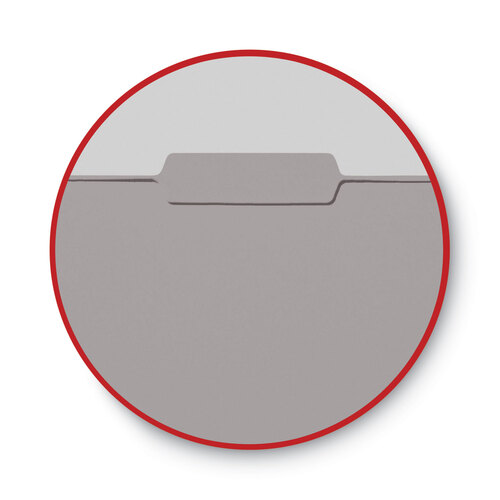 SMD10251 - Smead - Interior File Folders, 1/3-Cut Tabs: Assorted, Letter Size, 0.75&quot; Expansion, Gray, 100/Box