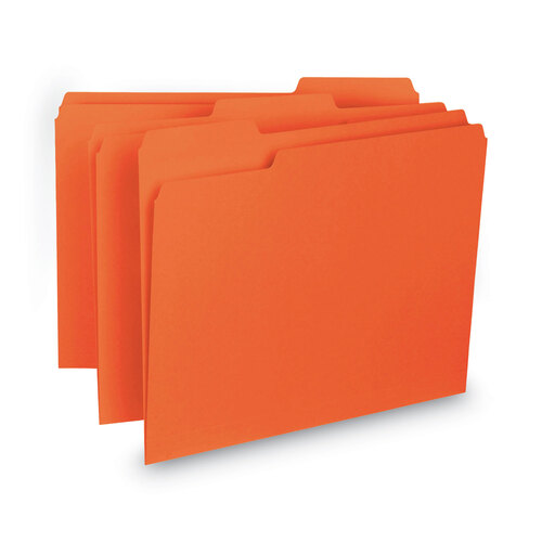 SMD10259 - Smead - Interior File Folders, 1/3-Cut Tabs: Assorted, Letter Size, 0.75&quot; Expansion, Orange, 100/Box