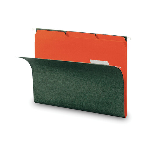 SMD10259 - Smead - Interior File Folders, 1/3-Cut Tabs: Assorted, Letter Size, 0.75&quot; Expansion, Orange, 100/Box