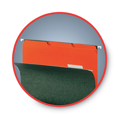 SMD10259 - Smead - Interior File Folders, 1/3-Cut Tabs: Assorted, Letter Size, 0.75&quot; Expansion, Orange, 100/Box
