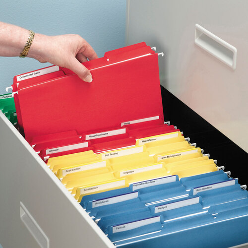 SMD10267 - Smead - Interior File Folders, 1/3-Cut Tabs: Assorted, Letter Size, 0.75&quot; Expansion, Red, 100/Box
