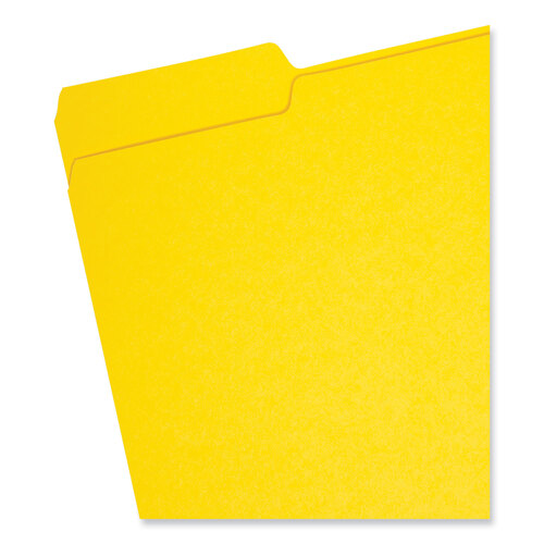 SMD10271 - Smead - Interior File Folders, 1/3-Cut Tabs: Assorted, Letter Size, 0.75&quot; Expansion, Yellow, 100/Box