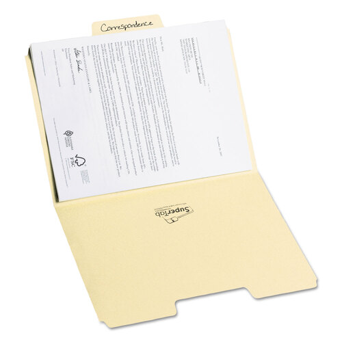 SMD10301 - Smead - SuperTab Top Tab File Folders, 1/3-Cut Tabs: Assorted, Letter Size, 0.75&quot; Expansion, 11-pt Manila, 100/Box