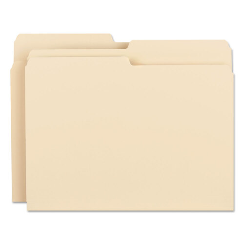 SMD10320 - Smead - Manila File Folders, 1/2-Cut Tabs: Assorted, Letter Size, 0.75&quot; Expansion, Manila, 100/Box