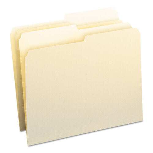 SMD10320 - Smead - Manila File Folders, 1/2-Cut Tabs: Assorted, Letter Size, 0.75&quot; Expansion, Manila, 100/Box