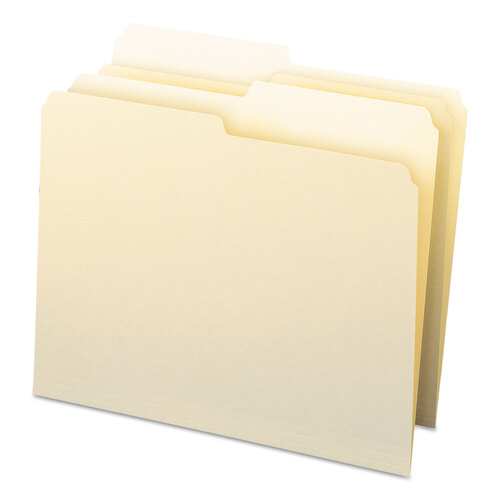 SMD10320 - Smead - Manila File Folders, 1/2-Cut Tabs: Assorted, Letter Size, 0.75&quot; Expansion, Manila, 100/Box