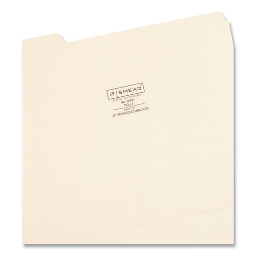 SMD10331 - Smead - Manila File Folders, 1/3-Cut Tabs: Left Position, Letter Size, 0.75&quot; Expansion, Manila, 100/Box