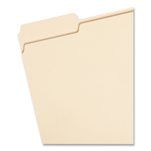 SMD10339 - Smead - 100% Recycled Manila Top Tab File Folders, 1/3-Cut Tabs: Assorted, Letter Size, 0.75&quot; Expansion, Manila, 100/Box