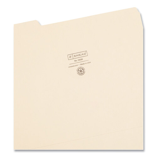 SMD10339 - Smead - 100% Recycled Manila Top Tab File Folders, 1/3-Cut Tabs: Assorted, Letter Size, 0.75&quot; Expansion, Manila, 100/Box