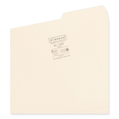SMD10385 - Smead - Manila Guide Height Systems File Folders, 2/5-Cut Tabs: Right of Center, Letter Size, 0.75&quot; Expansion, Manila, 100/Box