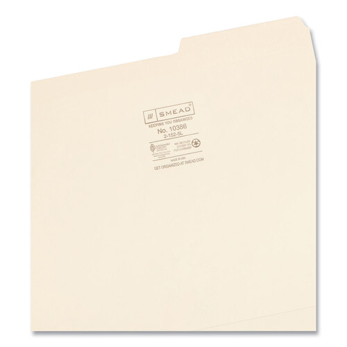 SMD10386 - Smead - Reinforced Guide Height File Folders, 2/5-Cut Tabs: Right Position, Letter Size, 0.75&quot; Expansion, Manila, 100/Box