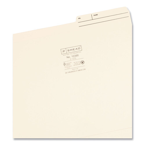 SMD10388 - Smead - Reinforced Guide Height File Folders, 2/5-Cut Printed Tabs: Right Position, Letter Size, 0.75&quot; Expansion, Manila, 100/Box