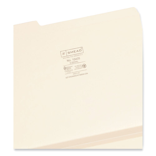 SMD10405 - Smead - Expandable Heavyweight File Folders, 1/3-Cut Tabs: Assorted, Letter Size, 1.5&quot; Expansion, Manila, 50/Box