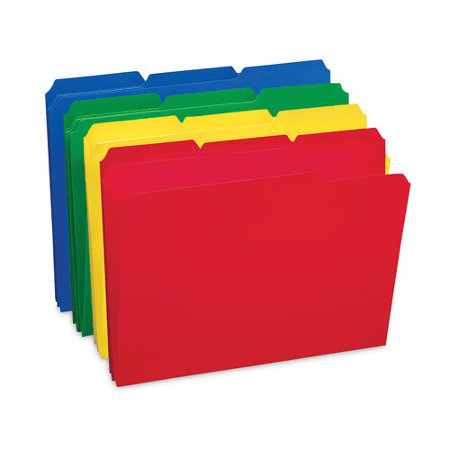 SMD10500 - Smead - Top Tab Poly Colored File Folders, 1/3-Cut Tabs: Assorted, Letter Size, 0.75&quot; Expansion, Assorted Colors, 24/Box