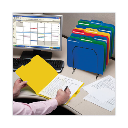SMD10500 - Smead - Top Tab Poly Colored File Folders, 1/3-Cut Tabs: Assorted, Letter Size, 0.75&quot; Expansion, Assorted Colors, 24/Box