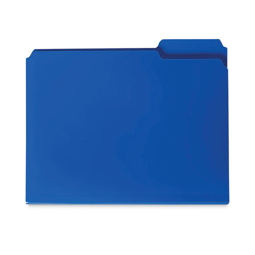 SMD10503 - Smead - Top Tab Poly Colored File Folders, 1/3-Cut Tabs: Assorted, Letter Size, 0.75&quot; Expansion, Blue, 24/Box