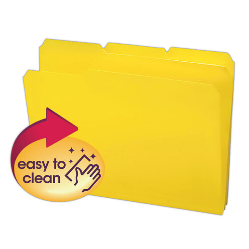 SMD10504 - Smead - Top Tab Poly Colored File Folders, 1/3-Cut Tabs: Assorted, Letter Size, 0.75&quot; Expansion, Yellow, 24/Box