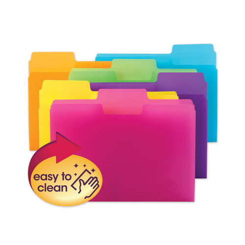 SMD10515 - Smead - SuperTab Top Tab File Folders, 1/3-Cut Tabs: Assorted, Letter Size, 0.75&quot; Expansion, Polypropylene, 18/Pack