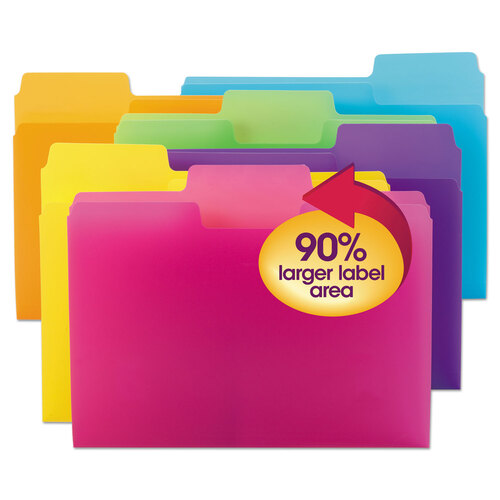 SMD10515 - Smead - SuperTab Top Tab File Folders, 1/3-Cut Tabs: Assorted, Letter Size, 0.75&quot; Expansion, Polypropylene, 18/Pack