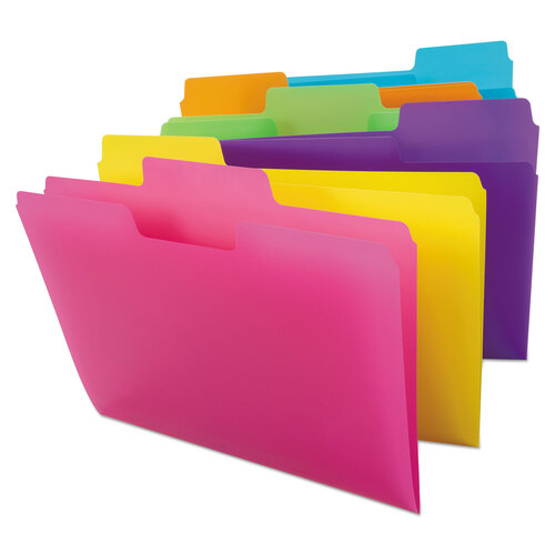 SMD10515 - Smead - SuperTab Top Tab File Folders, 1/3-Cut Tabs: Assorted, Letter Size, 0.75&quot; Expansion, Polypropylene, 18/Pack