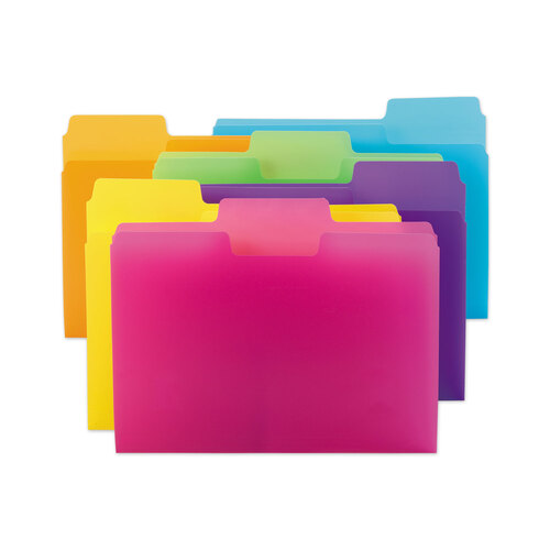 SMD10515 - Smead - SuperTab Top Tab File Folders, 1/3-Cut Tabs: Assorted, Letter Size, 0.75&quot; Expansion, Polypropylene, 18/Pack