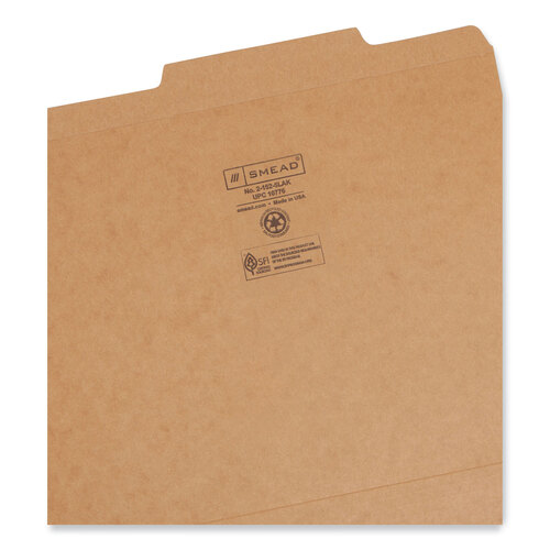 SMD10776 - Smead - Guide Height Reinforced Heavyweight Kraft File Folder, 2/5-Cut Tabs: Right of Center, Letter, 0.75&quot; Expansion, Brown, 100/Box