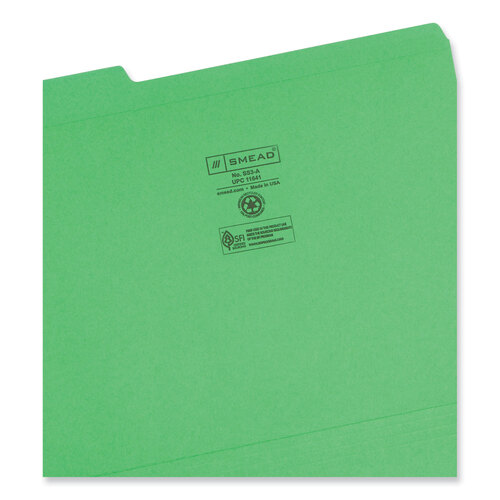 SMD11641 - Smead - Reinforced Top Tab Colored File Folders, 1/3-Cut Tabs: Assorted, Letter Size, 0.75&quot; Expansion, Assorted Colors, 12/Pack