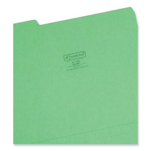 SMD11943 - Smead - Colored File Folders, 1/3-Cut Tabs: Assorted, Letter Size, 0.75&quot; Expansion, Assorted: Blue/Green/Orange/Red/Yellow, 100/Box