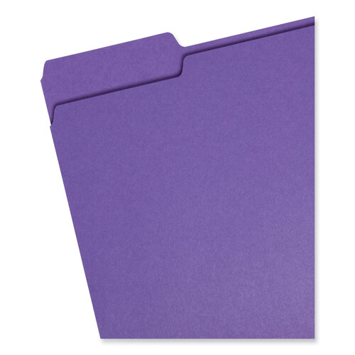 SMD11948 - Smead - Colored File Folders, 1/3-Cut Tabs: Assorted, Letter Size, 0.75&quot; Expansion, Assorted: Gray/Maroon/Navy/Purple/Teal, 100/Box