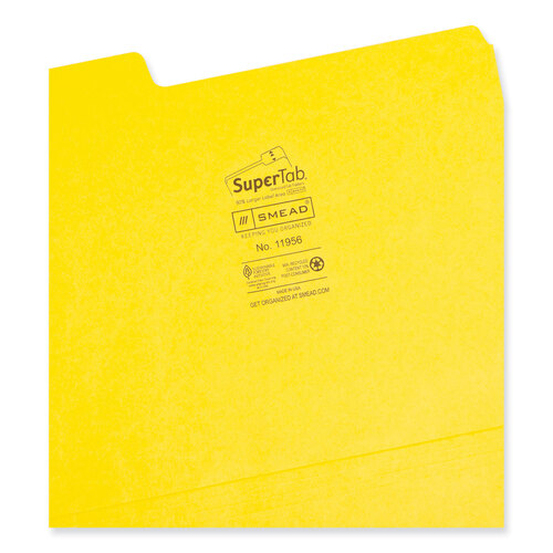 SMD11956 - Smead - SuperTab Colored File Folders, 1/3-Cut Tabs: Assorted, Letter Size, 0.75&quot; Expansion, 11-pt Stock, Color Assortment 1, 24/Pack