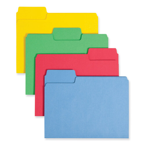 SMD11956 - Smead - SuperTab Colored File Folders, 1/3-Cut Tabs: Assorted, Letter Size, 0.75&quot; Expansion, 11-pt Stock, Color Assortment 1, 24/Pack
