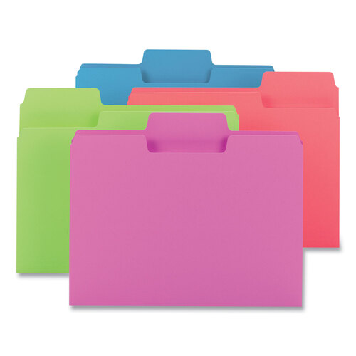 SMD11957 - Smead - SuperTab Colored File Folders, 1/3-Cut Tabs: Assorted, Letter Size, 0.75&quot; Expansion, 11-pt Stock, Assorted Colors, 24/Pack
